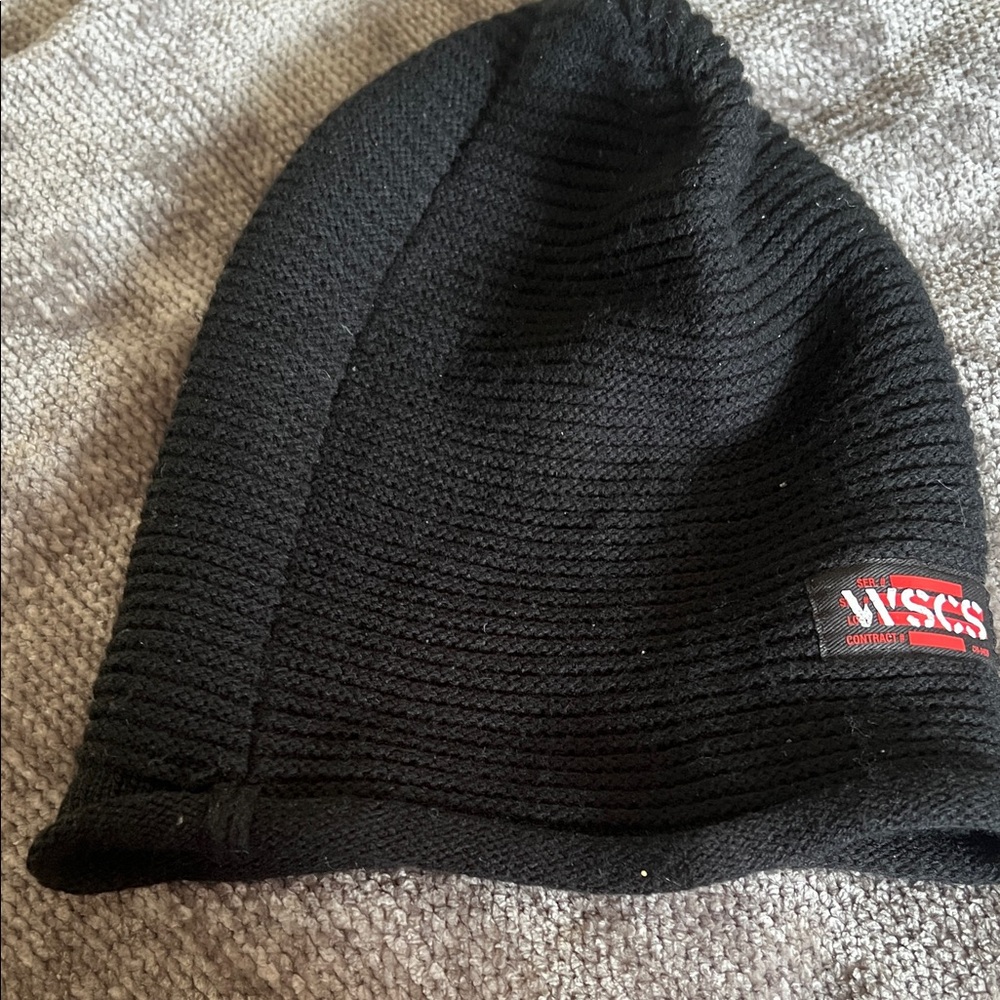 Wornstar Oversized Black Knit Beanie With Skull and Snake Logo - Picture 3 of 3
